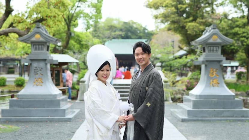 Singaporean actor-artist Chen Xi and wife host Japan wedding ceremony with guests from across the globe