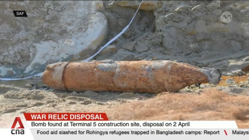 WWII bomb found at Changi Airport Terminal 5 construction site to be detonated on-site 