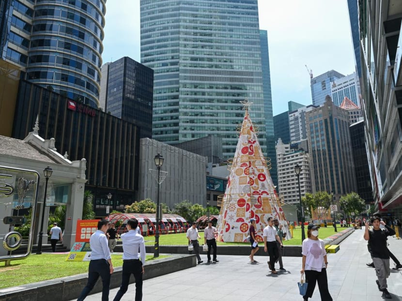 People walk through Raffles Place financial district on Dec 5, 2023. We need to be cognisant of the limitations we face as a global city-state.