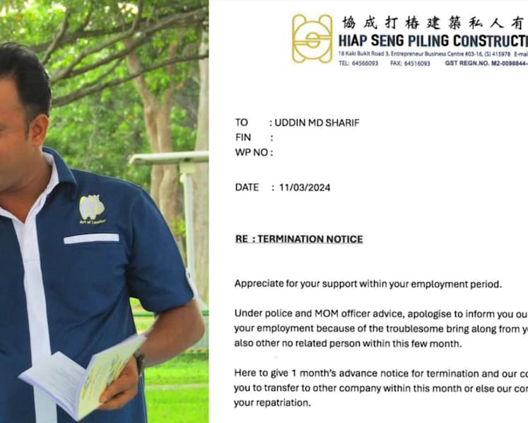 MOM 'did not advise' employer to fire migrant worker harassed by loan sharks; he can remain in S'pore amid police probe