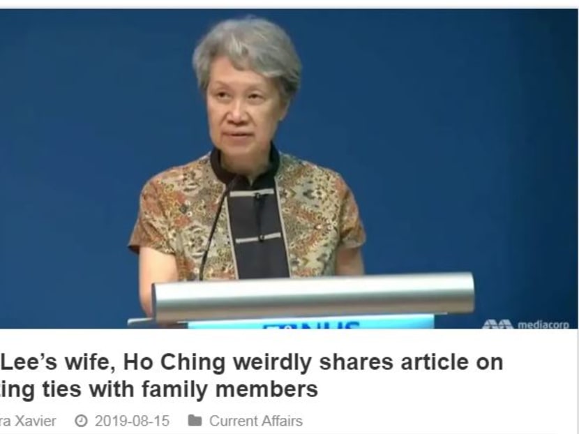 Ms Chang Li Lin, the prime minister’s press secretary, took issue with an article on The Online Citizen titled, “PM Lee’s wife Ho Ching weirdly shares article on cutting ties with family members”, which she called a “scurrilous attack” on PM Lee’s character and integrity.