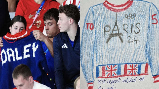 英国跳水王子场边织毛线 难度升级还有设计图