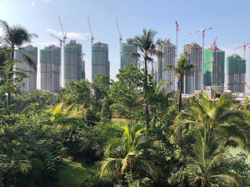 A general view of buildings under construction at Forest City in 2018.