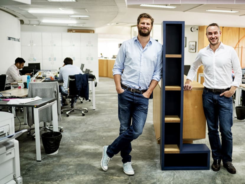 Lazada CEO Maximilian Bittner (left) and RedMart’s co-founder and CEO Roger Egan. This year, Alibaba bought a controlling stake in Lazada, which bought RedMart. Alibaba and Amazon will be expanding into the South-east Asian market. Photo: Bloomberg