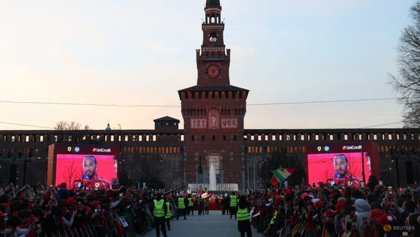 Hamilton and Leclerc put on a show for Ferrari fans