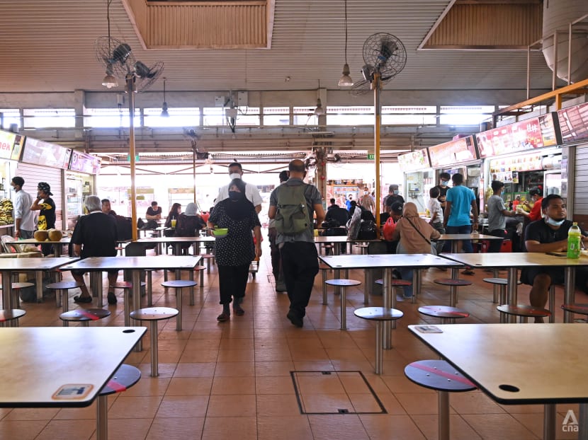 Up to five household members can dine together at some hawker centres by end-November Up to five household members can dine together at some hawker centres by end-November