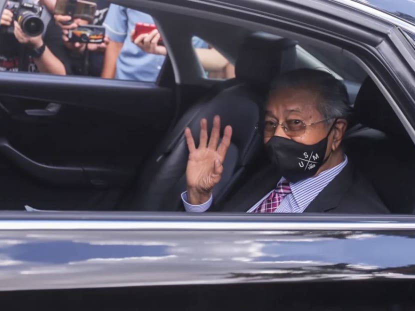 Former Malaysian prime minister Mahathir Mohamad arrives at Istana Negara to give a memorandum seeking the end of the emergency proclamation on Tuesday, April 20, 2021. Former Malaysian prime minister Mahathir Mohamad arrives at Istana Negara to give a memorandum seeking the end of the emergency proclamation on Tuesday, April 20, 2021.