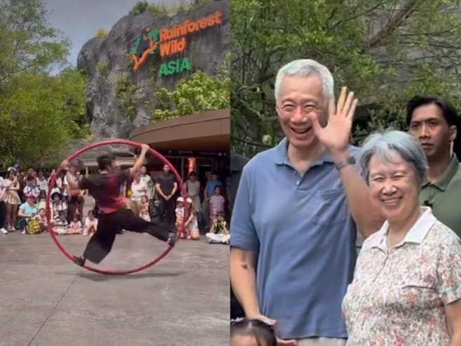 Busker gets a surprise after spotting SM Lee watching his performance at Rainforest Wild Asia