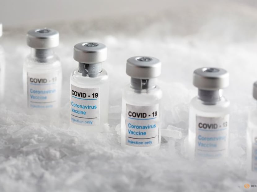 Vials labelled "COVID-19 Coronavirus Vaccine" are placed on dry ice in this illustration taken, December 5, 2020. REUTERS/Dado Ruvic/Illustration/ File photo Vials labelled "COVID-19 Coronavirus Vaccine" are placed on dry ice in this illustration taken, December 5, 2020. REUTERS/Dado Ruvic/Illustration/ File photo
