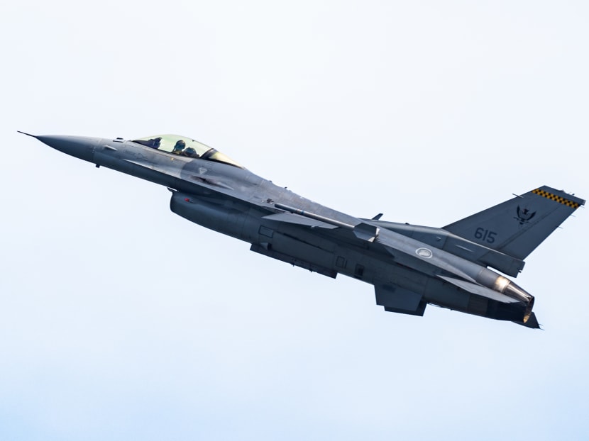 The F-16C fighter jet of the Republic of Singapore Air Force. The F-16C fighter jet of the Republic of Singapore Air Force.