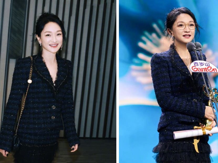 Zhou Xun, 49, mocked for wearing reading glasses on stage to receive Best Actress award Zhou Xun, 49, mocked for wearing reading glasses on stage to receive Best Actress award