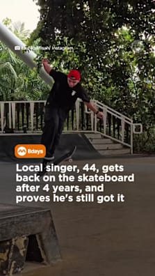 Still has some pretty cool tricks up his sleeve. 🛹 #8dayssg #8dayssglocalent #skateboard #skateboarding #fypsg 