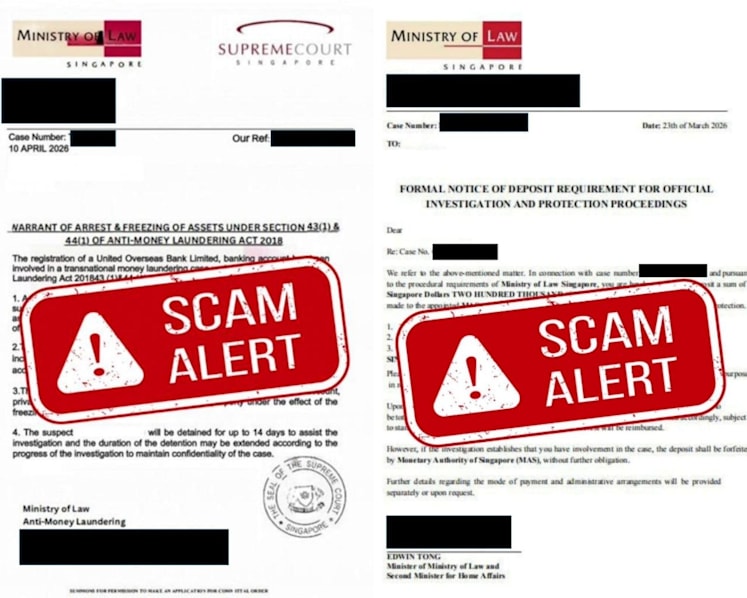 Authorities warn of scams impersonating MinLaw officials; at least S$8.5 million lost since February