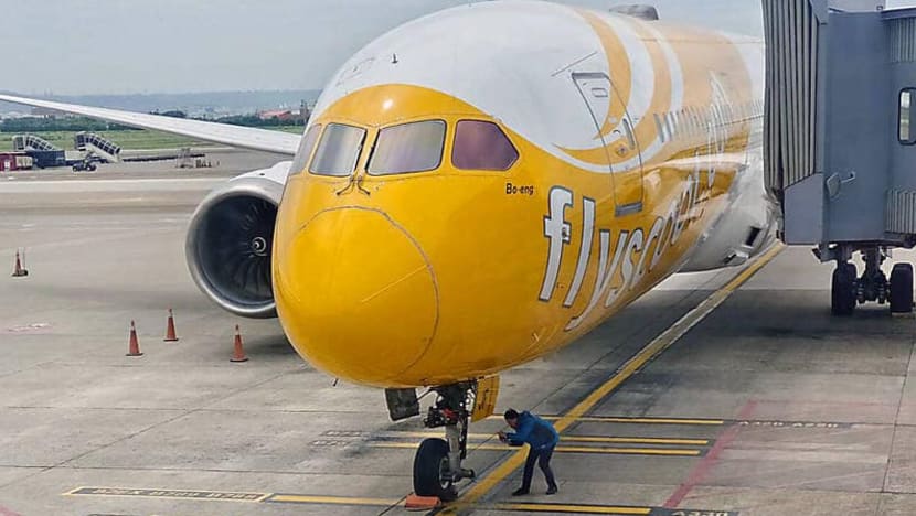 Scoot plane heading to Singapore from South Korea missing a wheel during stop in Taipei Scoot plane heading to Singapore from South Korea missing a wheel during stop in Taipei