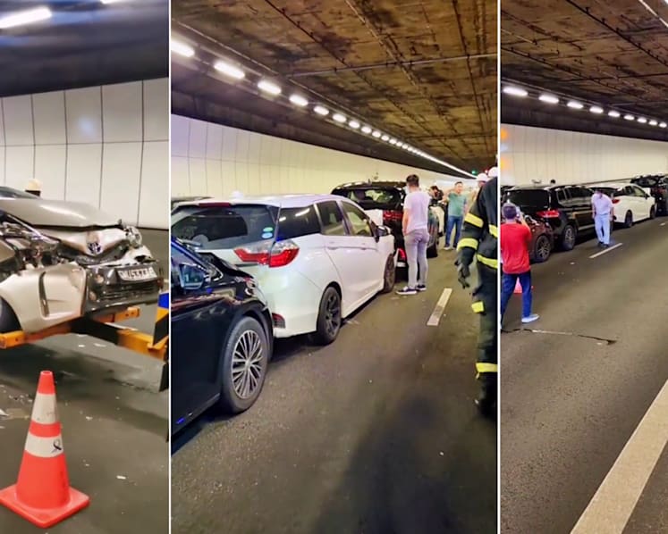 Woman and 14-year-old girl taken to hospital after KPE accident involving 9 vehicles