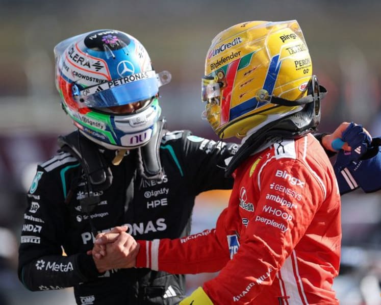 F1 leader Antonelli powers past Hamilton for first sprint win