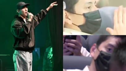 Wang Ta Lu Seen Hiding From Cameras While Fellow Army Boy Greg Hsu Performs At Military Event