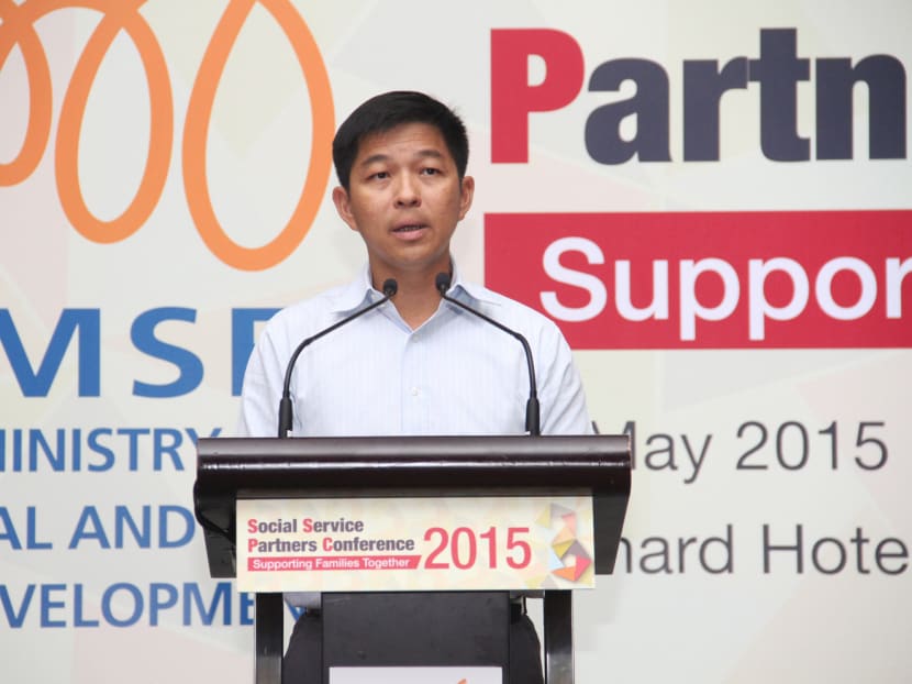 Social and Family Development Minister Tan Chuan-Jin delivering his opening address at the Social Service Partners Conference. Photo: Jaslin Goh