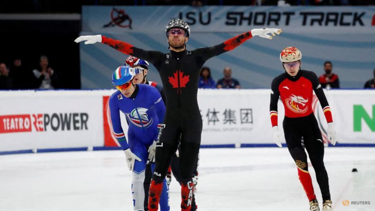 Short track-Canada's Dandjinou, famed for "eagle" celebration, hints at surprise for first Games