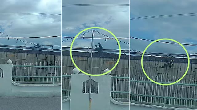 疑路面坑洞酿祸 槟城骑士抛飞坠桥骨折
