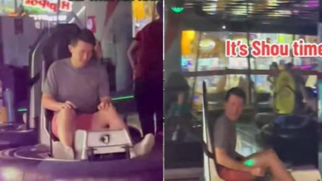 TikTok总裁周受资玩碰碰车 享受亲子时光