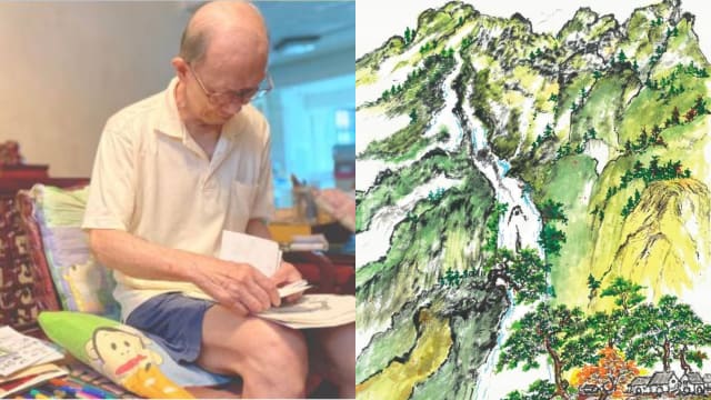 透过画作缅怀已故妻子　78岁素人画家举办画展