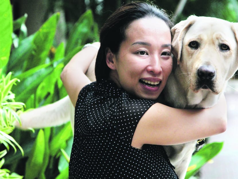 Cassandra Chiu and her guide dog Esme. TODAY file photo