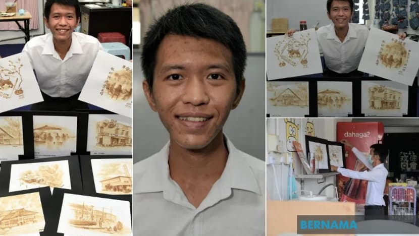 Pemilik kafe M'sia guna serbuk kopi hasilkan lukisan kreatif Tahun Baru Cina Pemilik kafe M'sia guna serbuk kopi hasilkan lukisan kreatif Tahun Baru Cina