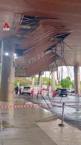 Storm damages Kuching International Airport ceiling structure