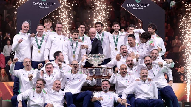 戴维斯杯网球赛：意大利击败西班牙 连续三届夺得男单冠军