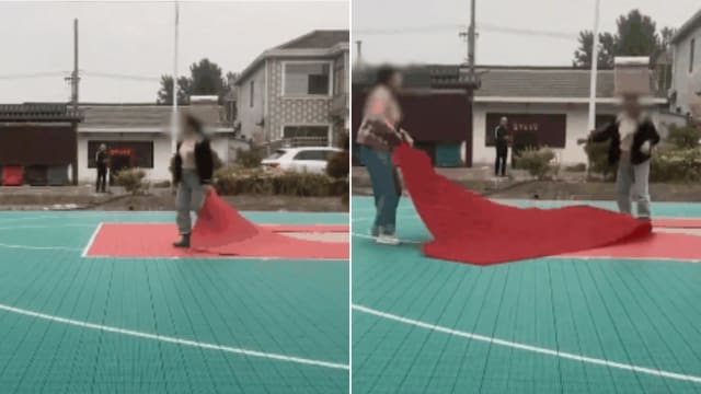 嫌打篮球声影响孩子学习 中国妈妈手撕篮球场地皮