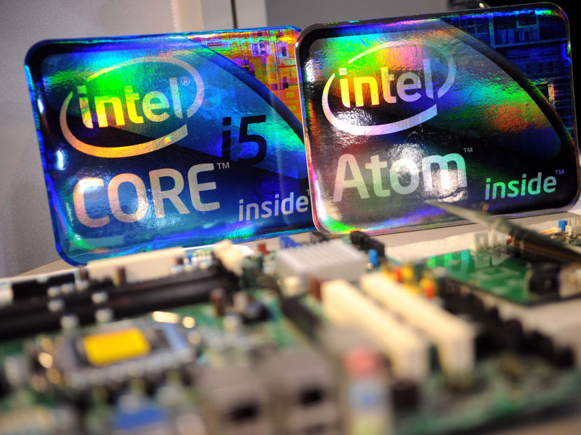 Intel processors on display. The firm said on Thursday it had raised its second-quarter revenue estimates, which spells 
good news 
for Singapore. PHOTO: Bloomberg