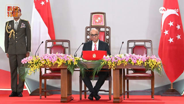 尚达曼总统在内阁宣誓就职典礼上发表演讲