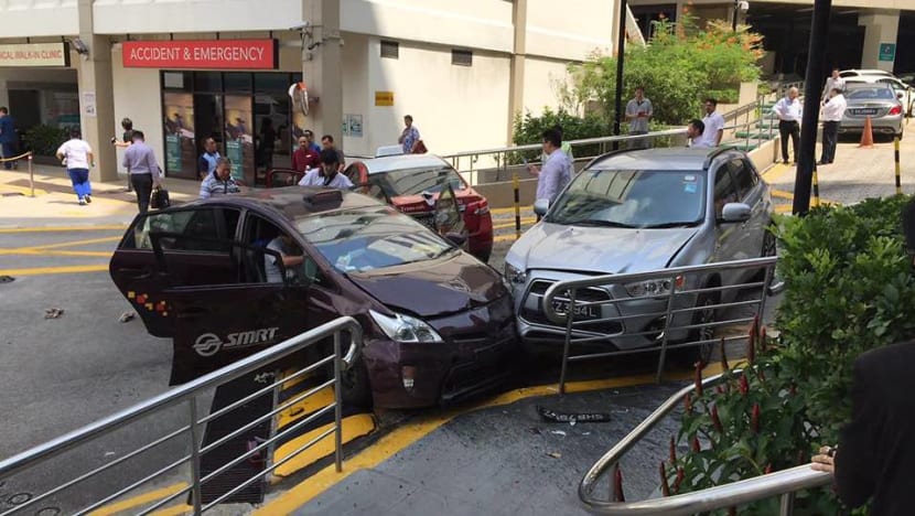 Cabby admits stepping on wrong pedal in crash at Gleneagles Hospital that left 1 dead, 5 injured Cabby admits stepping on wrong pedal in crash at Gleneagles Hospital that left 1 dead, 5 injured