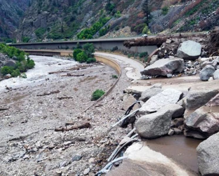 Flood watches in US West as mudslides close major interstate