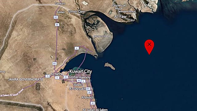 科威特近海水域一油轮爆炸 引发原油泄漏