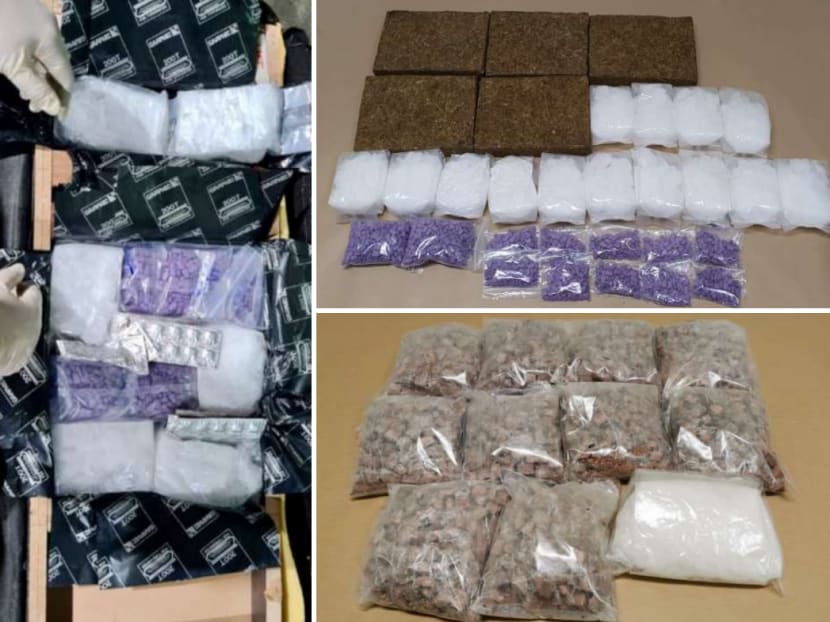 The total amount of drugs seized in a recent operation by the Immigration & Checkpoints Authority is enough to feed the addiction of 2,200 heroin abusers, 3,080 methamphetamine abusers and 780 cannabis abusers for a week. The total amount of drugs seized in a recent operation by the Immigration & Checkpoints Authority is enough to feed the addiction of 2,200 heroin abusers, 3,080 methamphetamine abusers and 780 cannabis abusers for a week.