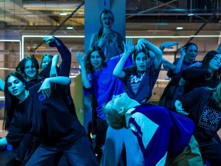 Choreographer Polina Ivanovskaya, 22, leads a dance class at a branch of GSS K-pop studios in Moscow, Russia on Feb 2, 2024.