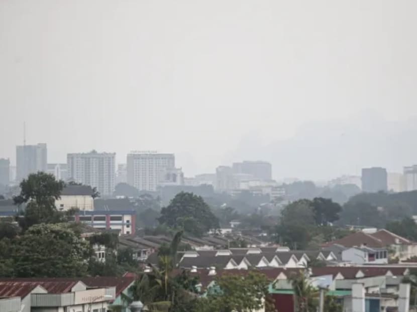The haze seen in the town of Batu Pahat, Johor on Oct 12, 2023.
