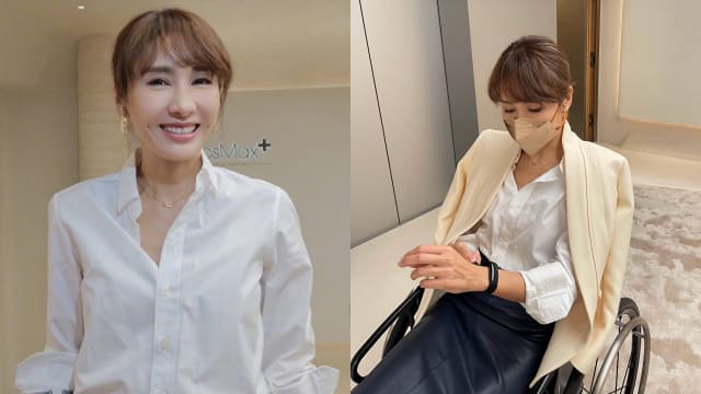 休息两周伤未痊愈　黎姿坐轮椅出关复工