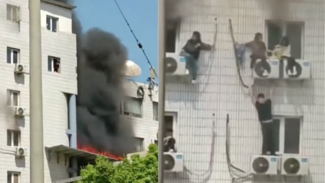 北京长峰医院大火 多人爬出窗口逃生