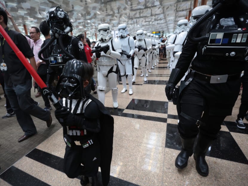 Star Wars plane, starfighters land at Changi Airport