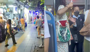 Knife-wielding woman nabbed after chasing people on Bangkok's Sukhumvit Road to get psychiatric help