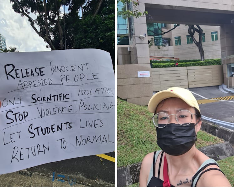 Police investigating 32-year-old woman for staging solo protest outside Chinese embassy in Singapore