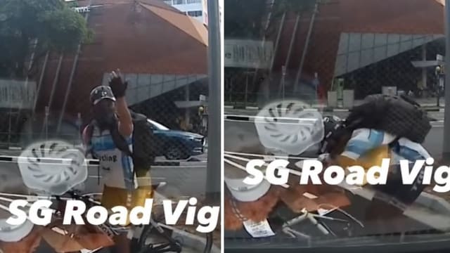 不满司机近斑马线未减速 脚踏车骑士公然发怒惹议  