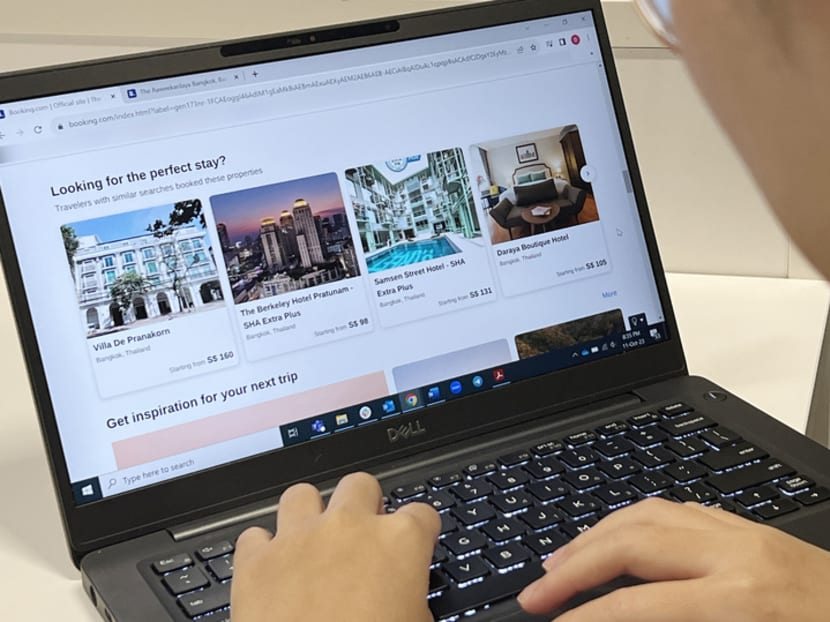 A webpage of the Booking.com site where people may make hotel room reservations.