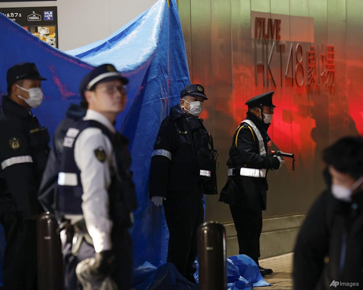 2 stabbed at entertainment complex in southern Japan, police arrest a 30-year-old suspect