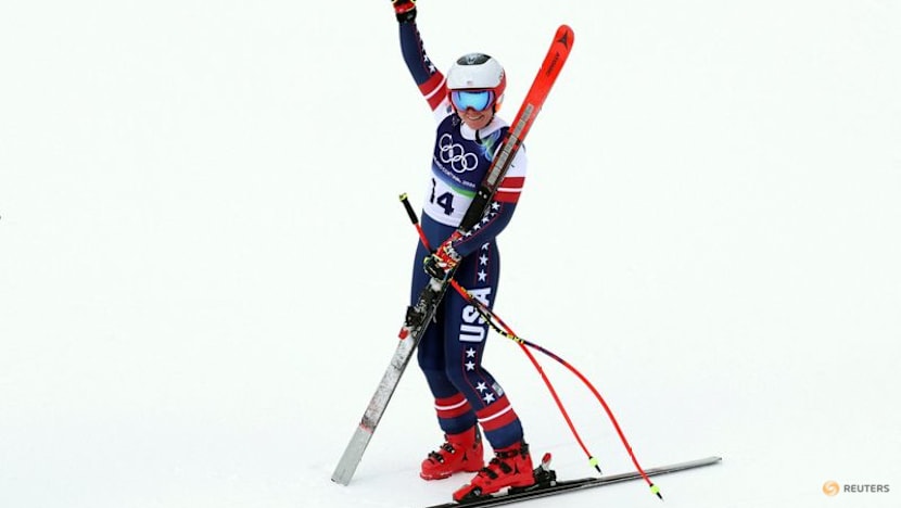 Alpine skiing-Johnson on course for golden 'double double' in team combined