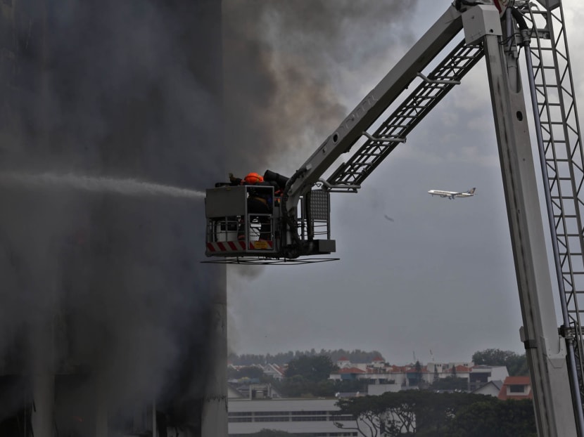 Huge fire breaks out at CK Building in Tampines