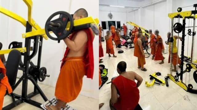 泰国僧侣锻炼组图惹议 网民：健身不是他们的职责